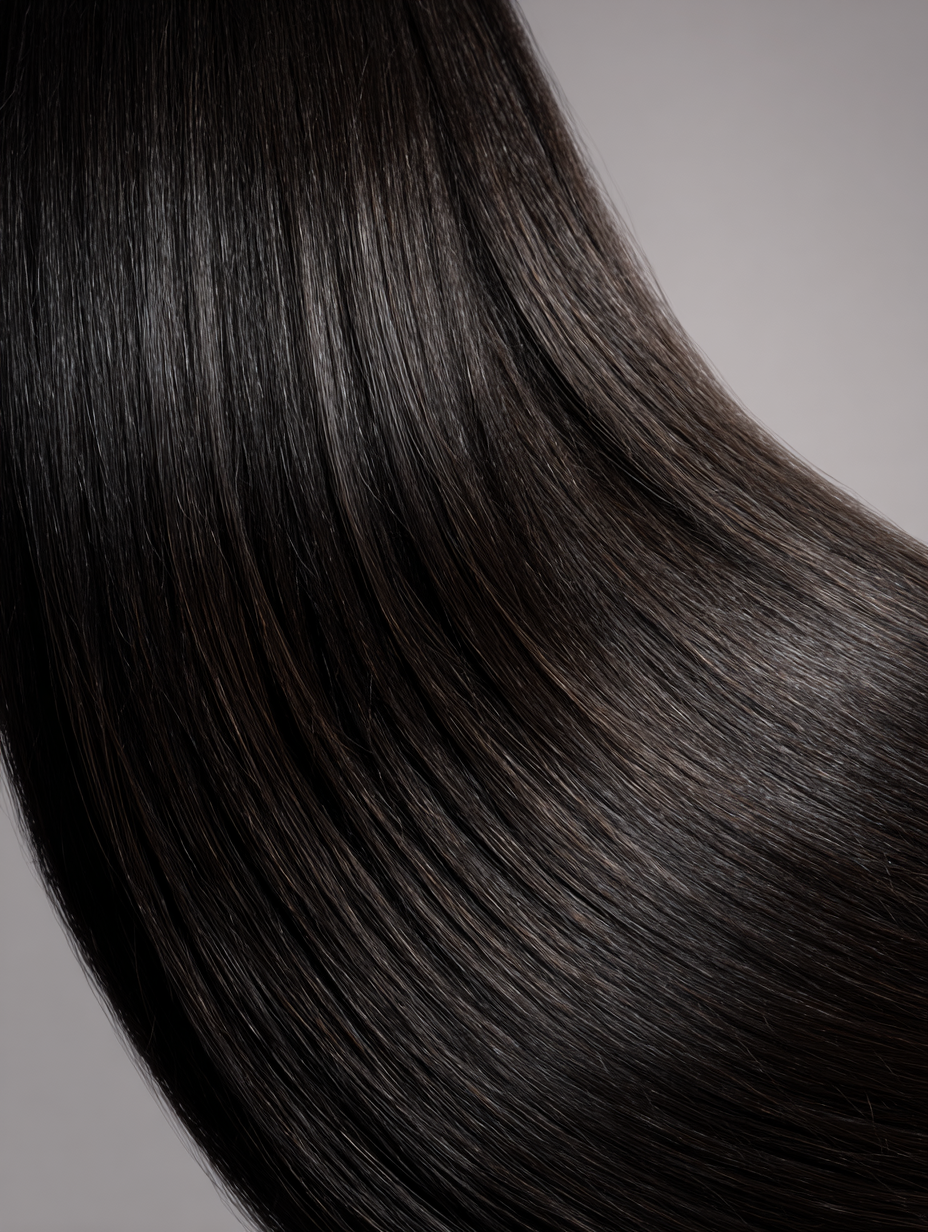 Tape In Extensions aus Echthaar in der Farbe #1 Schwarz für natürliches und glänzendes Haar