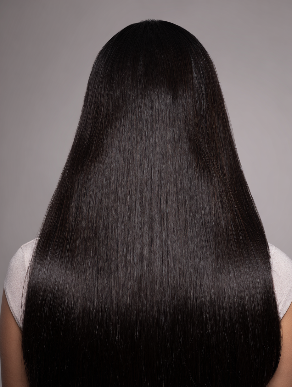 Tape In Extensions aus Echthaar in der Farbe #1 Schwarz für natürliches und glänzendes Haar